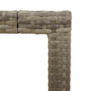Zahradní stůl se skleněnou deskou šedý 150x90x75 cm polyratan - obrázek 9