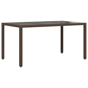 vidaXL aialaud klaasplaadiga, pruun, 150x90x75 cm, pol&uuml;rotang
