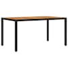 vidaXL aialaud akaatsiapuidust plaadiga, must, 150x90x75 cm, PE-rotang