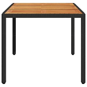 Zahradní stůl s akáciovou deskou černý 150x90x75 cm polyratan - obrázek 5