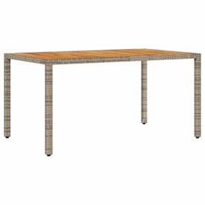 Zahradní stůl s akáciovou deskou šedý 150x90x75 cm polyratan - obrázek 2