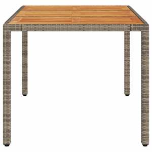 Zahradní stůl s akáciovou deskou šedý 150x90x75 cm polyratan - obrázek 5