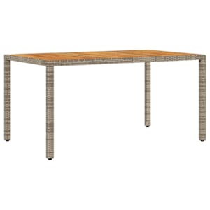 Zahradní stůl s akáciovou deskou šedý 150x90x75 cm polyratan - obrázek 6