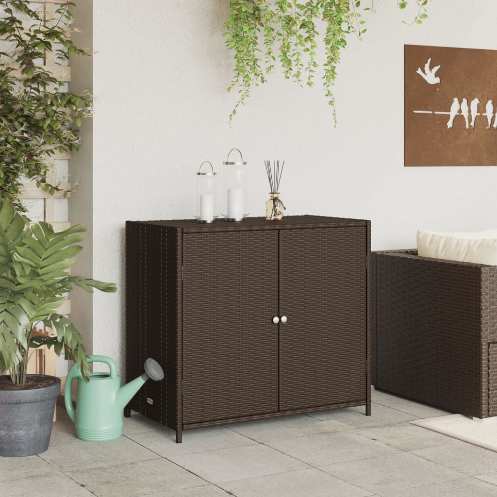 vidaXL Dulap depozitare de grădină, maro, 83x45x76 cm, poliratan