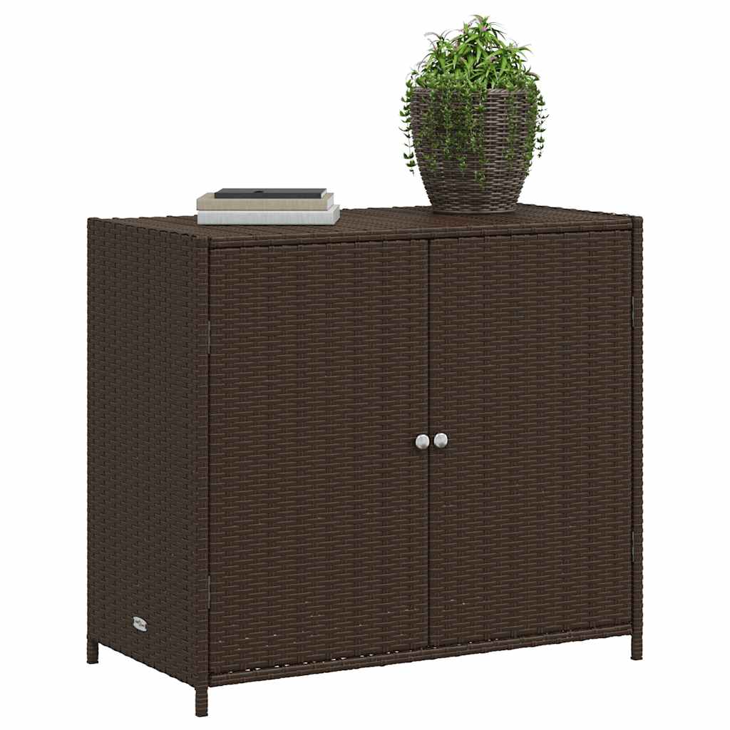vidaXL barna polyrattan kerti tárolószekrény 83x45x76 cm