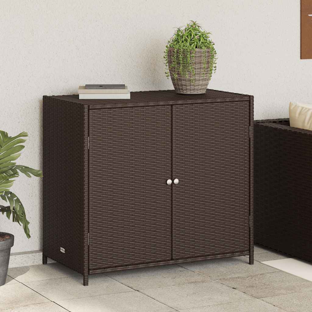 Patio Storage Cabinet Box Outdoor Garden Tool Organizer Poly Rattan vidaXL - Picture 31 of 48