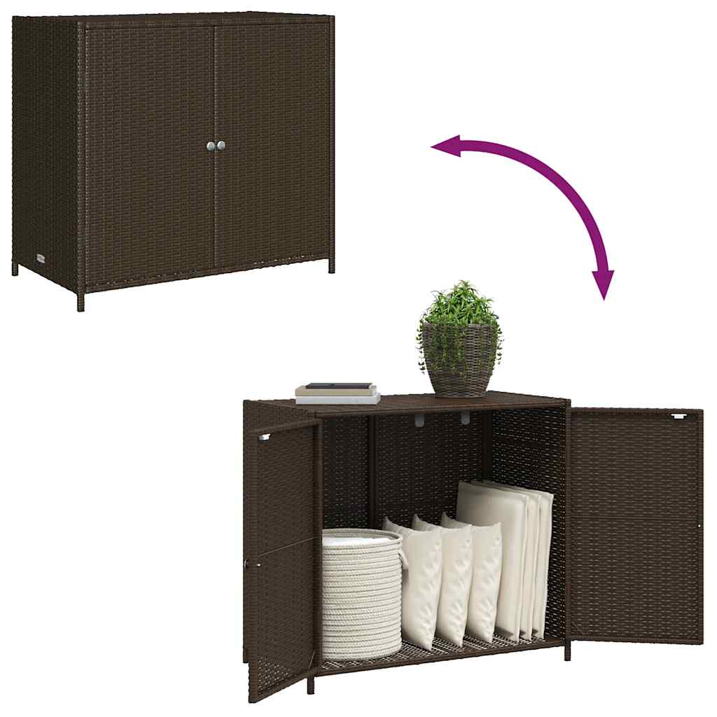 Patio Storage Cabinet Box Outdoor Garden Tool Organizer Poly Rattan vidaXL - Picture 35 of 48