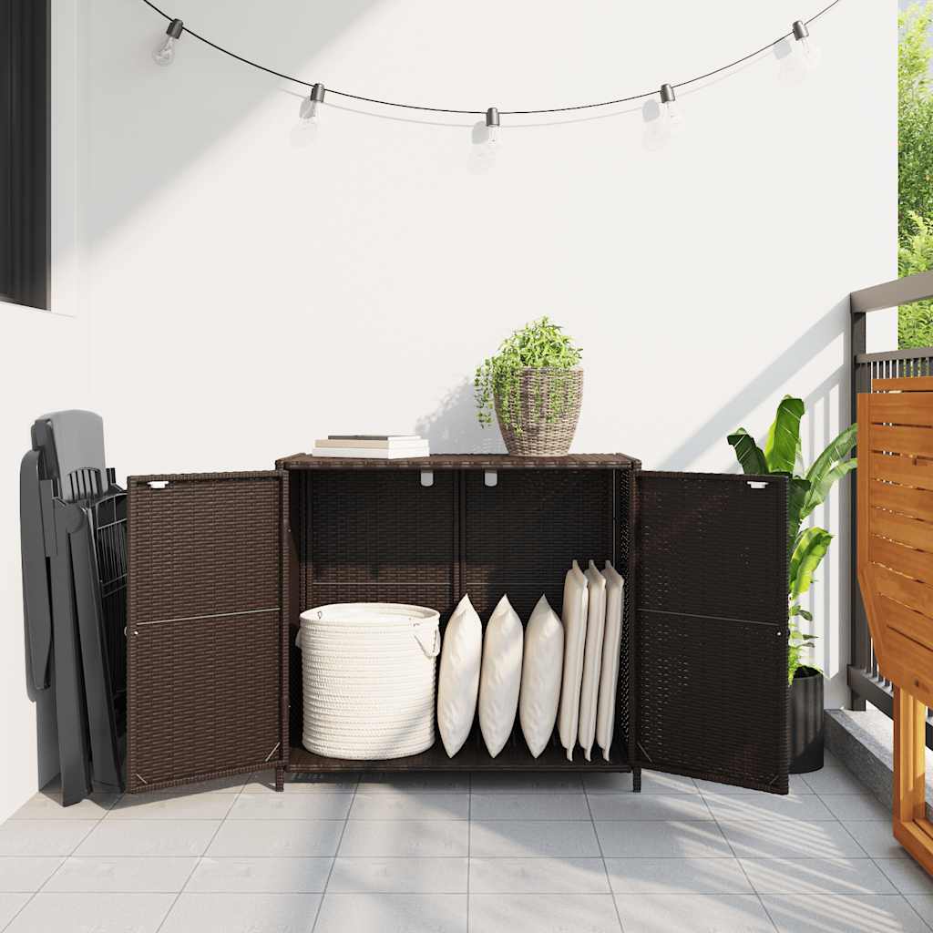 vidaXL Gartenschrank Braun 83x45x76 cm Poly Rattan