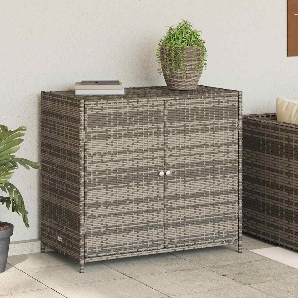 vidaXL szürke polyrattan kerti tárolószekrény 83x45x76 cm