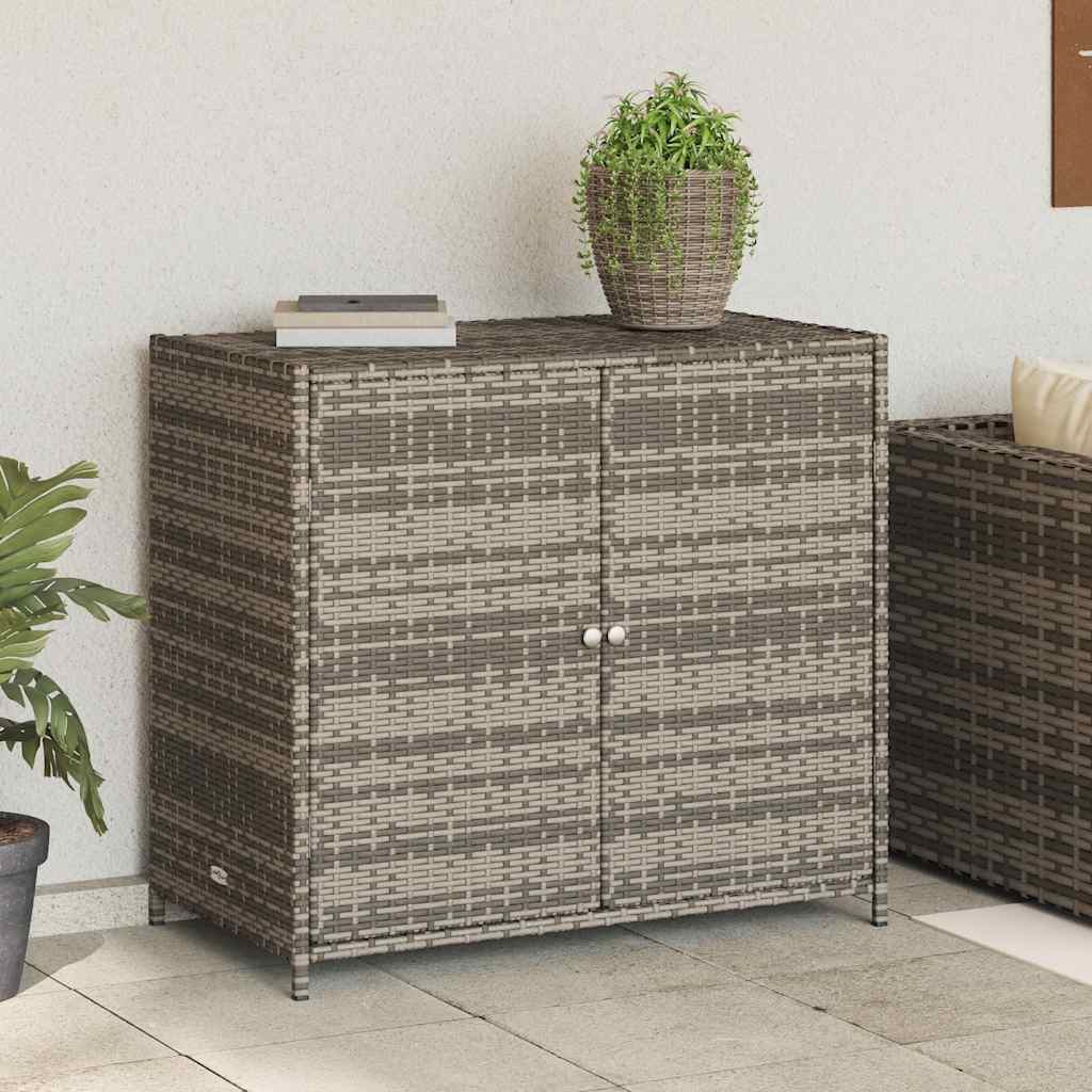 Thumbnail - vidaXL Gartenschrank Grau 83x45x76 cm Poly Rattan