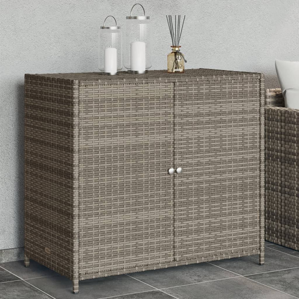 Thumbnail - vidaXL Gartenschrank Grau 83x45x76 cm Poly Rattan