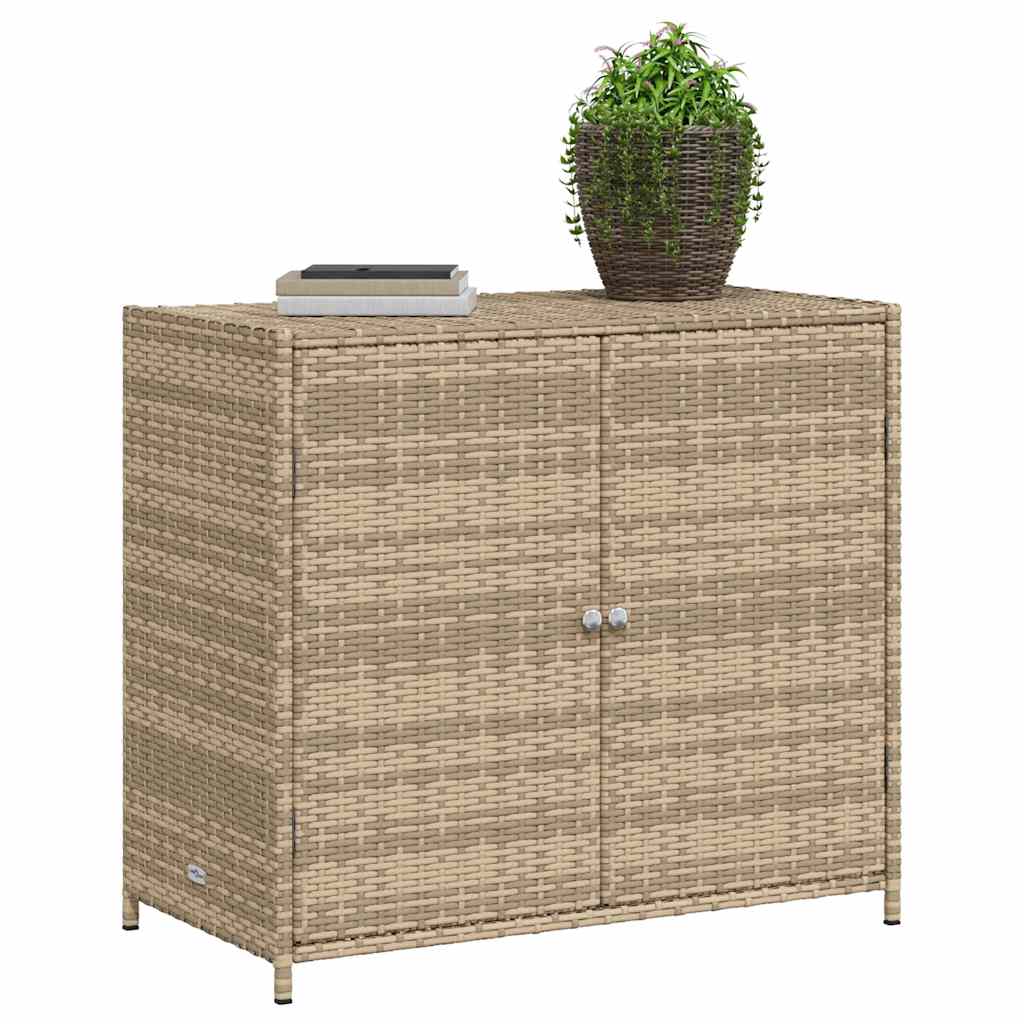 Patio Storage Cabinet Box Outdoor Garden Tool Organizer Poly Rattan vidaXL - Picture 9 of 48