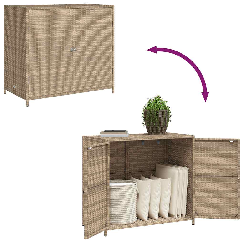 Patio Storage Cabinet Box Outdoor Garden Tool Organizer Poly Rattan vidaXL - Picture 12 of 48