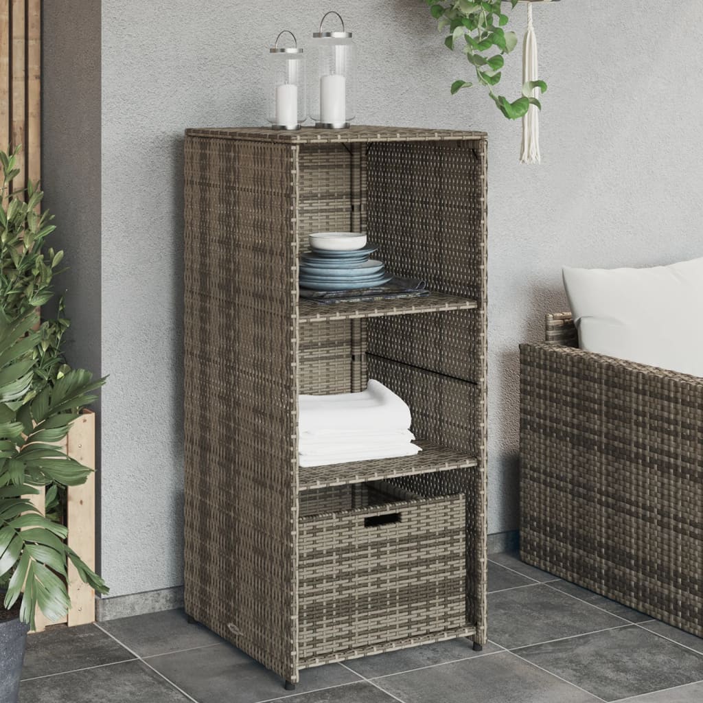 Gartenschrank Grau 50x55x115 cm Poly Rattan