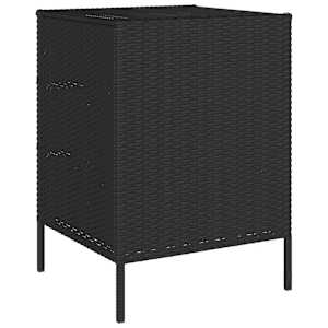 Zahradní úložná skříň černá 55 x 59 x 80 cm polyratan - obrázek 7