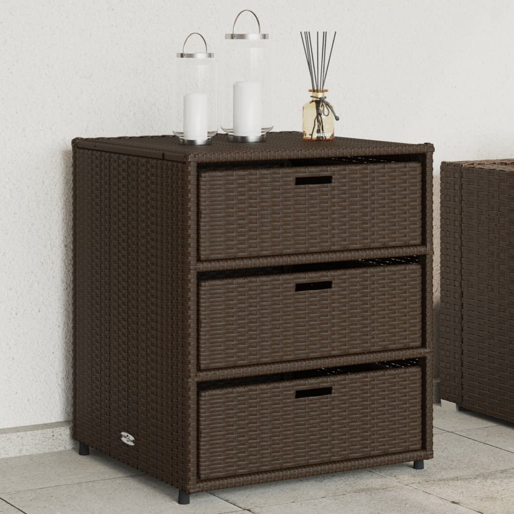 vidaXL Gartenschrank Braun 55x59x69 cm Poly Rattan