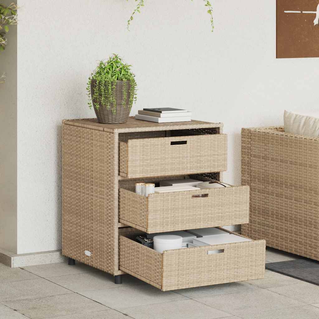 Thumbnail - vidaXL Gartenschrank Beige 55x59x69 cm Poly Rattan