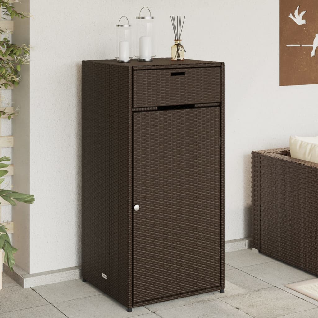 vidaXL Gartenschrank Braun 55x55x111 cm Poly Rattan