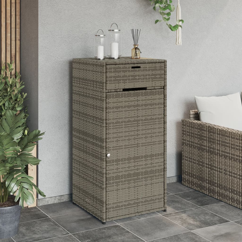vidaXL Tuinkast 55x55x111 cm poly rattan grijs afbeelding