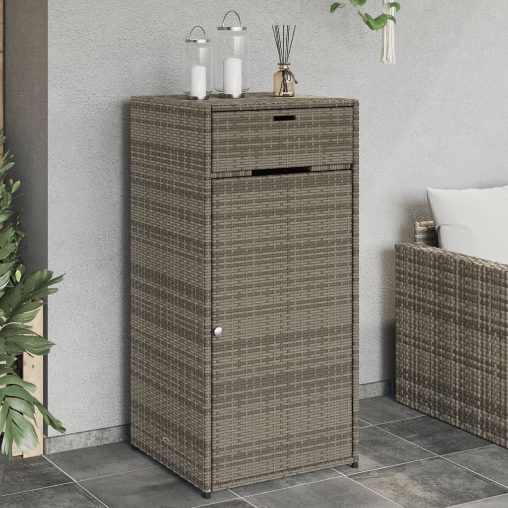 vidaXL Gartenschrank Grau 55x55x111 cm Poly Rattan