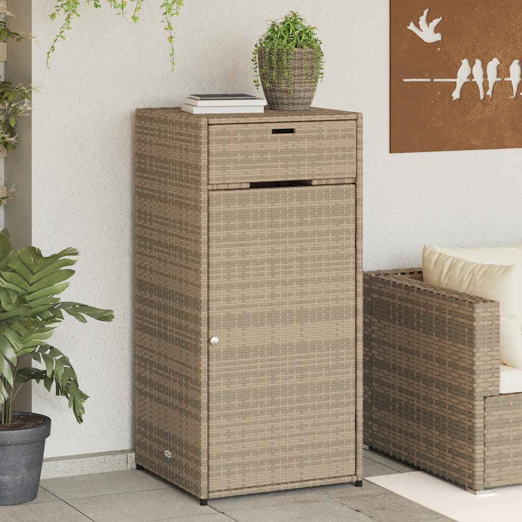 vidaXL Gartenschrank Beige 55x55x111 cm Poly Rattan