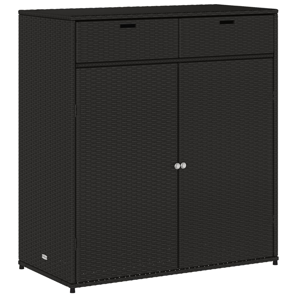 VidaXL Armoire De Rangement De Jardin Noir 105x55x113cm Résine Tressée