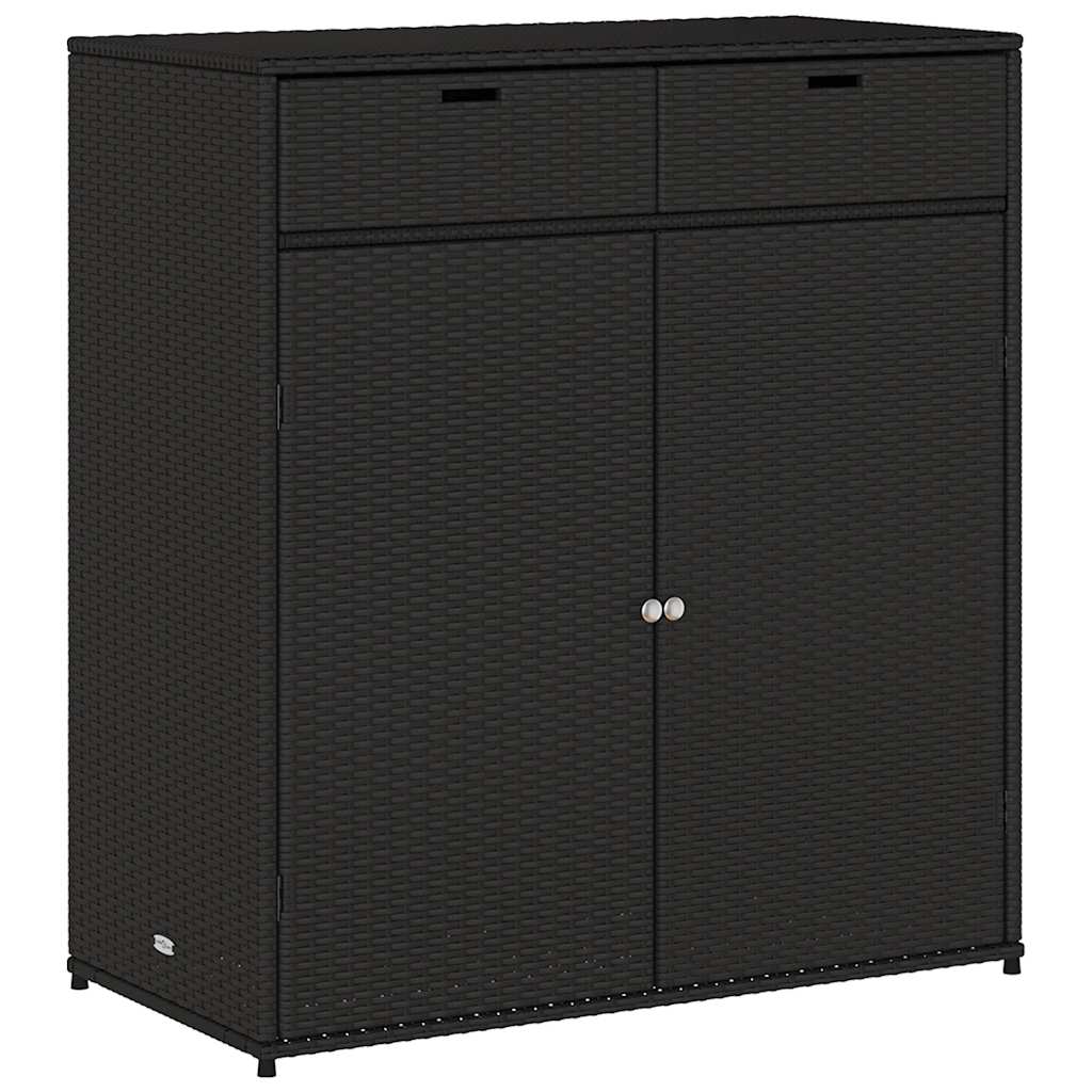 vidaXL Zahradní úložná skříň černá 105 x 55 x 113 cm polyratan