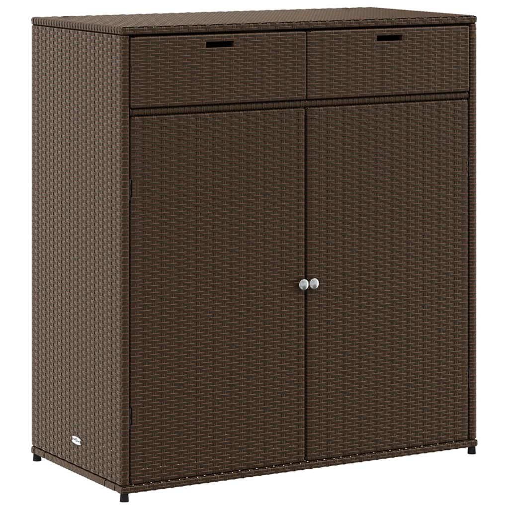 VidaXL Armoire De Rangement Jardin Marron 105x55x113 Cm Résine Tressée