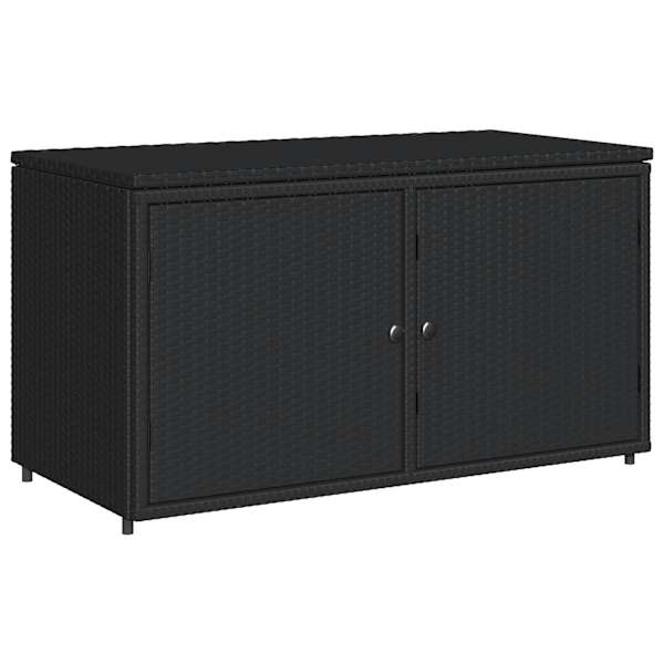 vidaXL aia hoiukapp, must, 110 x 55 x 60,5 cm, pol&uuml;rotang