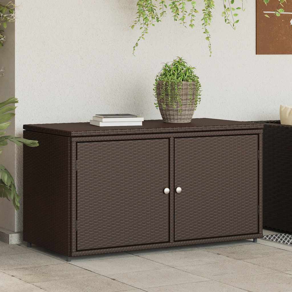 vidaXL Dulap depozitare de grădină, maro, 110x55x60,5 cm, poliratan