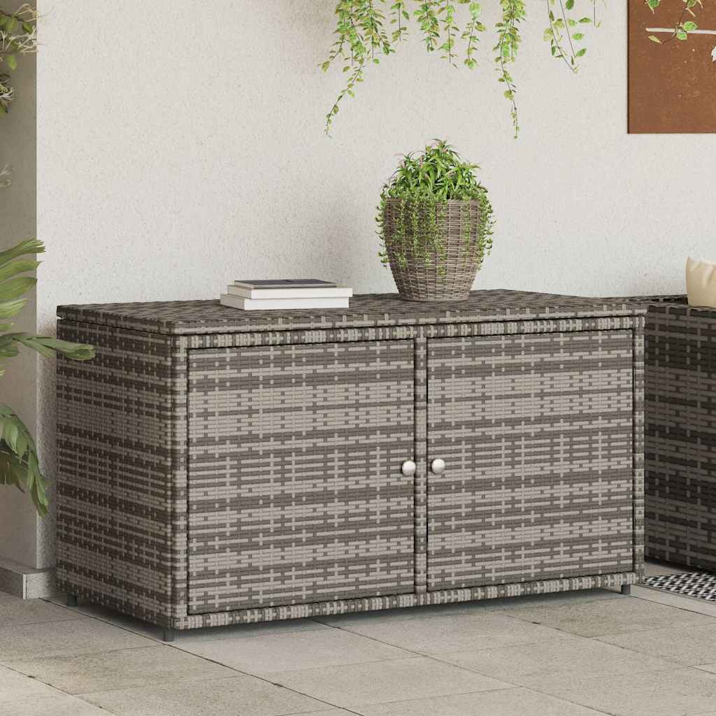 vidaXL szürke polyrattan kerti tárolószekrény 110 x 55 x 60,5 cm