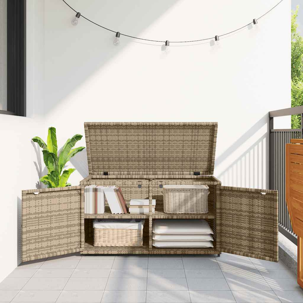vidaXL Dulap depozitare de grădină, bej, 110x55x60,5 cm, poliratan