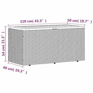 Zahradní úložný box černý 110x50x54 cm polyratan akáciové dřevo - obrázek 12