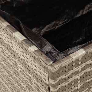 Zahradní úložný box šedý 110x50x54 cm polyratan akáciové dřevo - obrázek 10