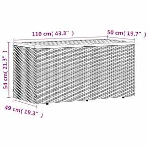 Zahradní úložný box béžový 110x50x54 cm polyratan a akácie - obrázek 12