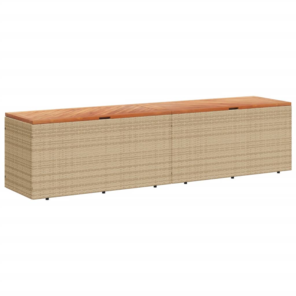 vidaXL Zahradní úložný box béžový 220 x 50 x 54 cm polyratan a akácie