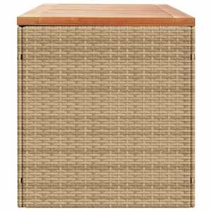 Zahradní úložný box béžový 220 x 50 x 54 cm polyratan a akácie - obrázek 5