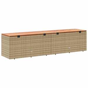 Zahradní úložný box béžový 220 x 50 x 54 cm polyratan a akácie - obrázek 6