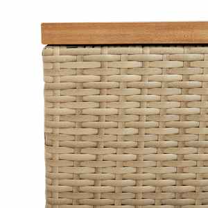 Zahradní úložný box béžový 220 x 50 x 54 cm polyratan a akácie - obrázek 9
