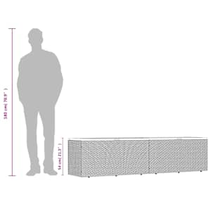Zahradní úložný box béžový 220 x 50 x 54 cm polyratan a akácie - obrázek 11