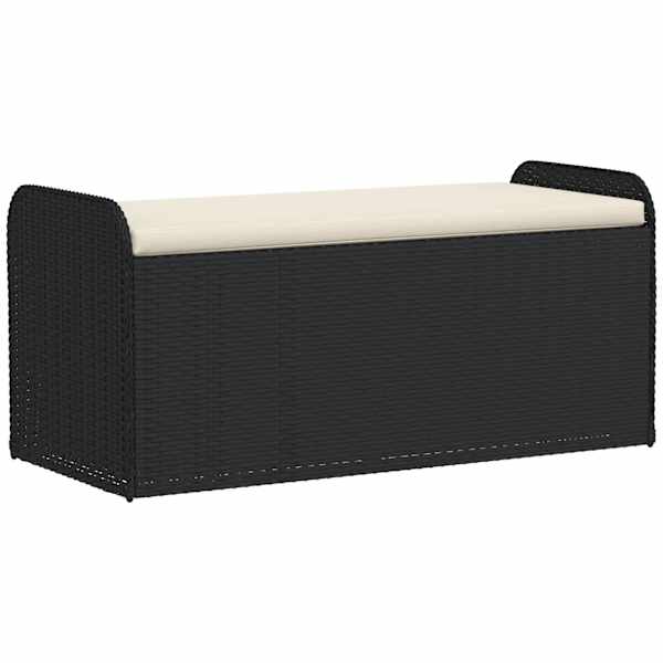 vidaXL hoiupink istmepadjaga, must, 115 x 51 x 52 cm, pol&uuml;rotang