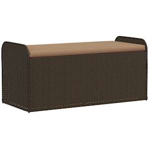 vidaXL hoiupink istmepadjaga, pruun, 115 x 51 x 52 cm, pol&uuml;rotang