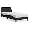 vidaXL voodiraam peatsiga Dover, must, 80x200 cm, kangas