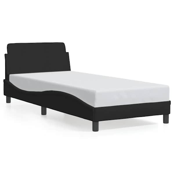 vidaXL voodiraam peatsiga Dover, must, 80x200 cm, kangas