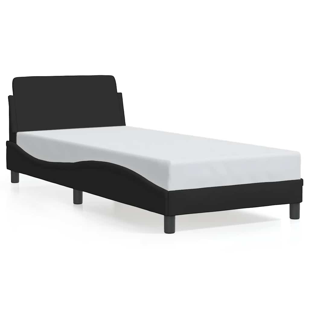 vidaXL Cadru de pat cu tăblie, Dover, negru, 80x200 cm, textil