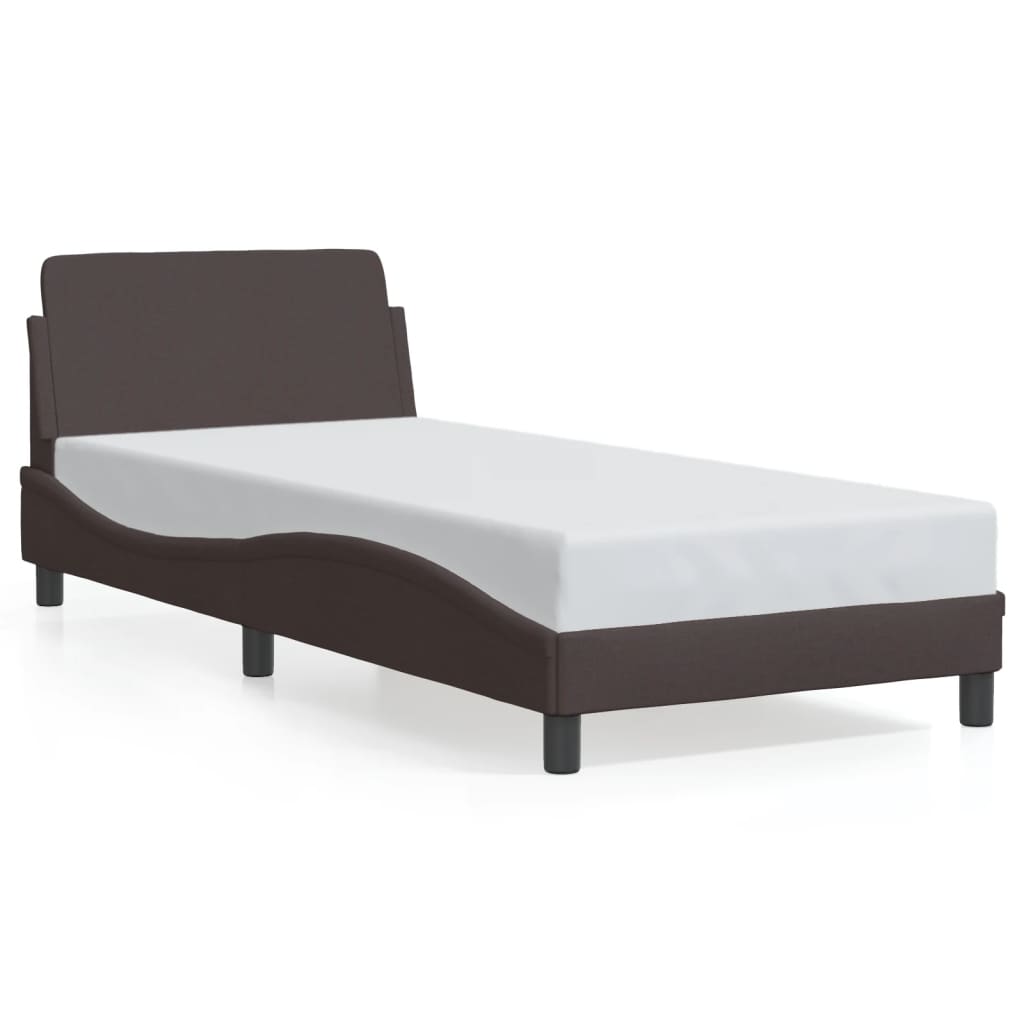 vidaXL Rám postele bez matrace tmavě hnědá 80 x 200 cm textil