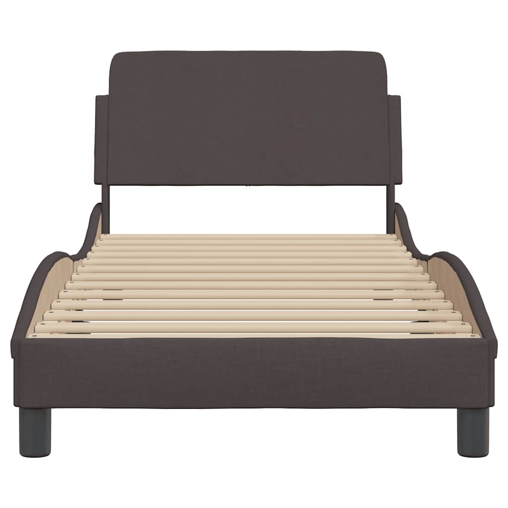 vidaXL Bedframe "Dover" 80x200 cm stof donkerbruin bruin, foto 4