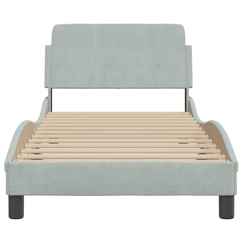 vidaXL Bedframe "Dover" 80x200 cm fluweel lichtgrijs grijs, foto 4