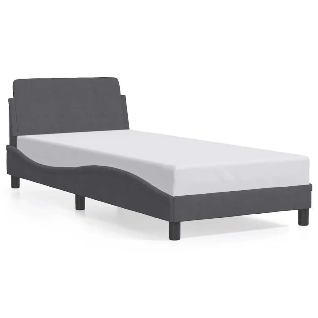 vidaXL Bedframe "Dover" 80x200 cm fluweel donkergrijs grijs, foto 3