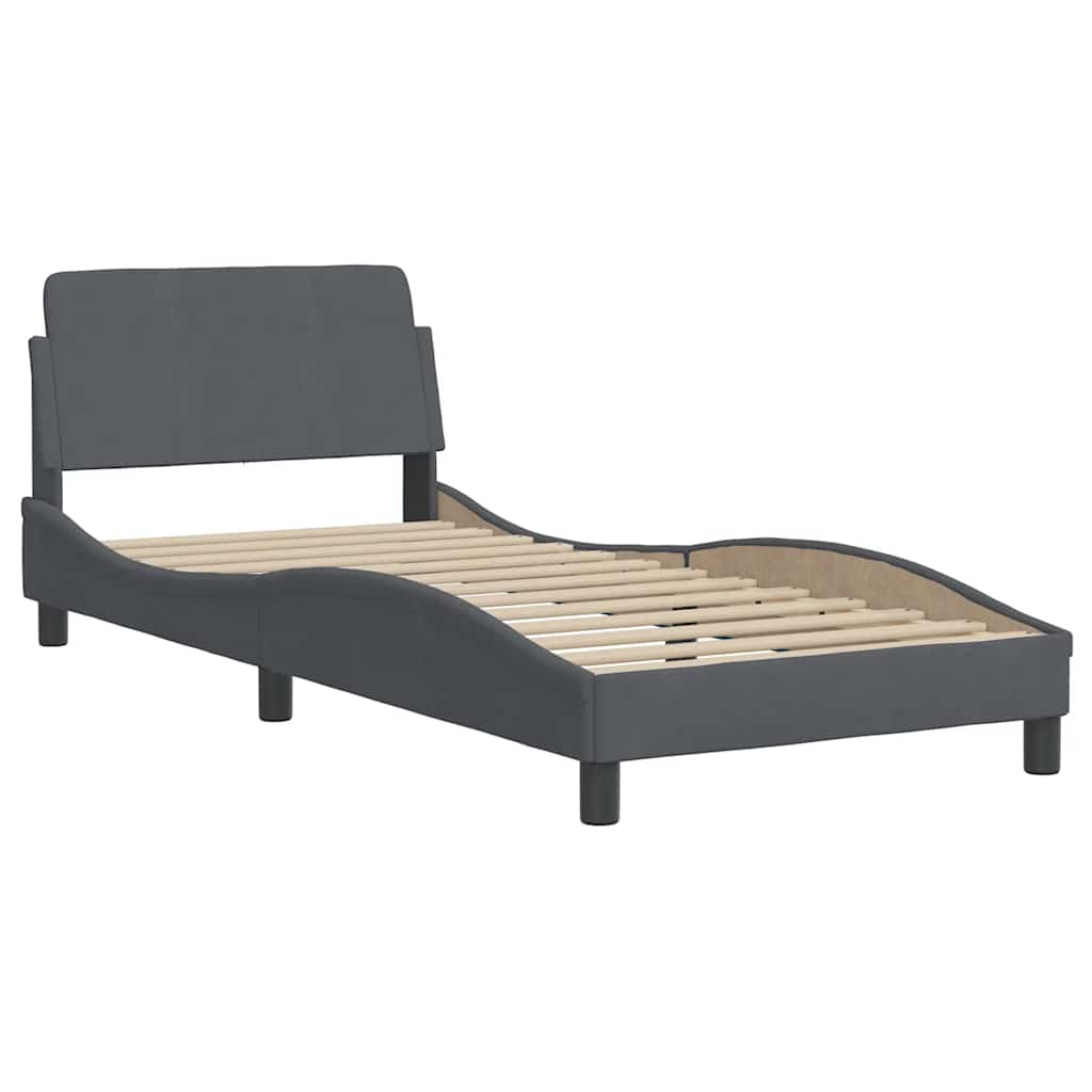 vidaXL Bedframe "Dover" 80x200 cm fluweel donkergrijs grijs, foto 2